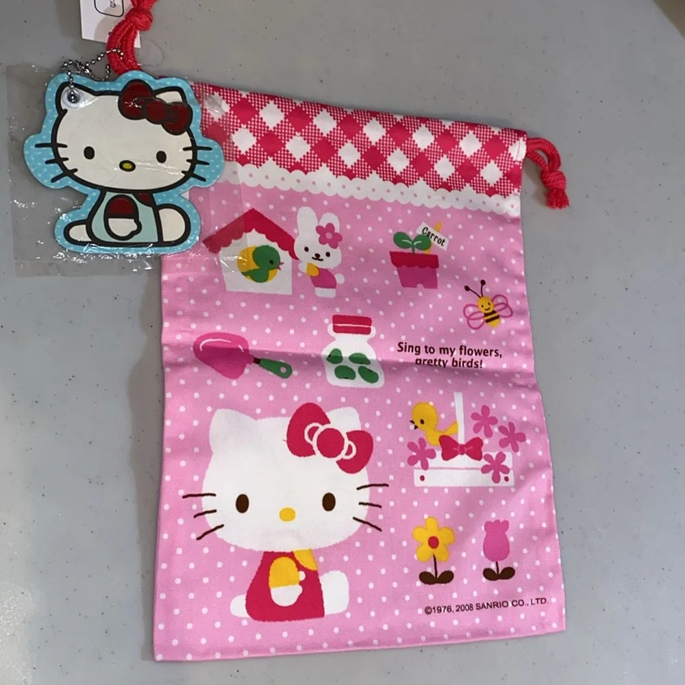 Hello Kitty Birthday Cake Embossed Metal Lunch Box & Bag, raspberry